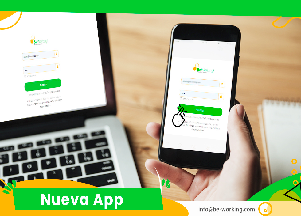 ¡App BeWorking Virtual!

Ya disponemos de nueva aplicación. Donde tendrás:
- Reservas
Ver las reservas realizadas
- Facturas
Ver y descargar las facturas.
- Ver y editar tu perfil.
- Ver el calendario.
#oficinavirtual #malaga