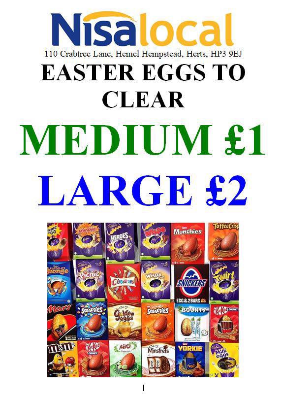 When its gone its gone Easter eggs to clear @DacorumBC @HemelTownYthFC @hemelfc @hemel_hempstead #Easter2022 #Easter #easteregg