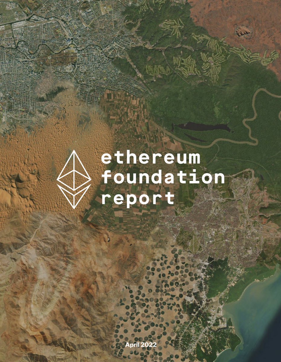 Today we’re publishing the EF report!
 
This is a new way to communicate our core values, explain what makes the EF unique, and share information about all of the ways that EF teams contribute to our vision of Ethereum as an Infinite Garden.

Read it here: ethereum.foundation/report-2022-04…