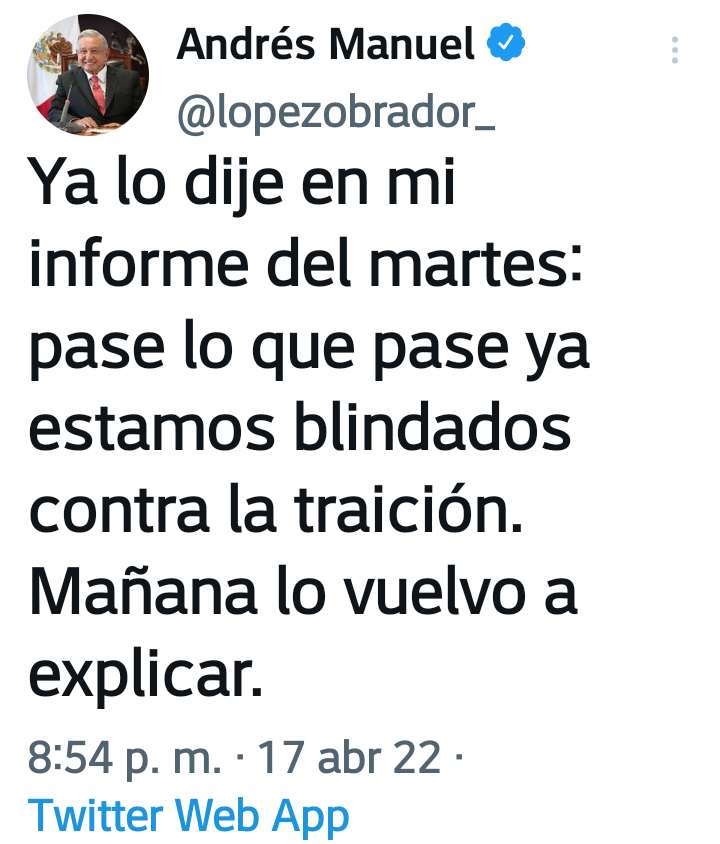 MaryGaba7's tweet photo. Atento recado para los #TRAIDORES_A_LA_PATRIA de parte de nuestro muy querido Presidente @lopezobrador_ https://t.co/m7rumlBHXJ