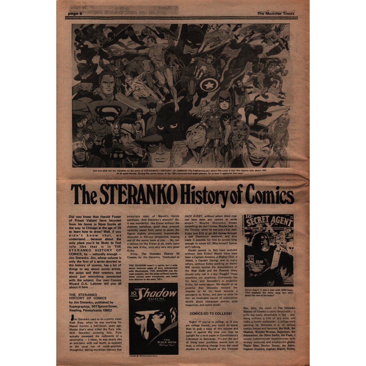 TheMonsterTimes's tweet photo. Great 4-page article on @iamsteranko's History of Comics

The Monster Times issue 12 - Pages 6 to 9
Article by D.A. Latimer

https://t.co/yJSiHgTXEC https://t.co/qF7vnzvY9M