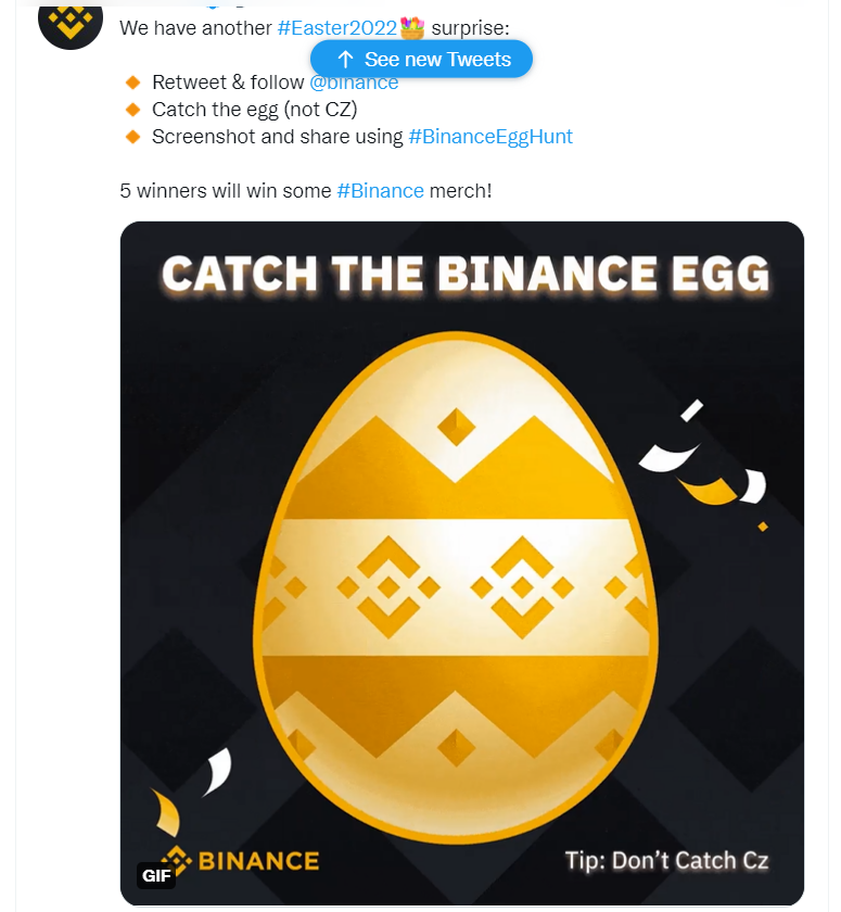 StarburnsCrypto's tweet photo. I caught the egg! #BinanceEggHunt https://t.co/7vyfjI1WyI
