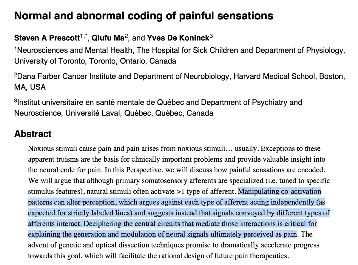 altThinq's tweet photo. "Normal and abnormal coding of painful sensations" Open access. https://t.co/LJaEM5tB9y https://t.co/0ggjTgOhN7
