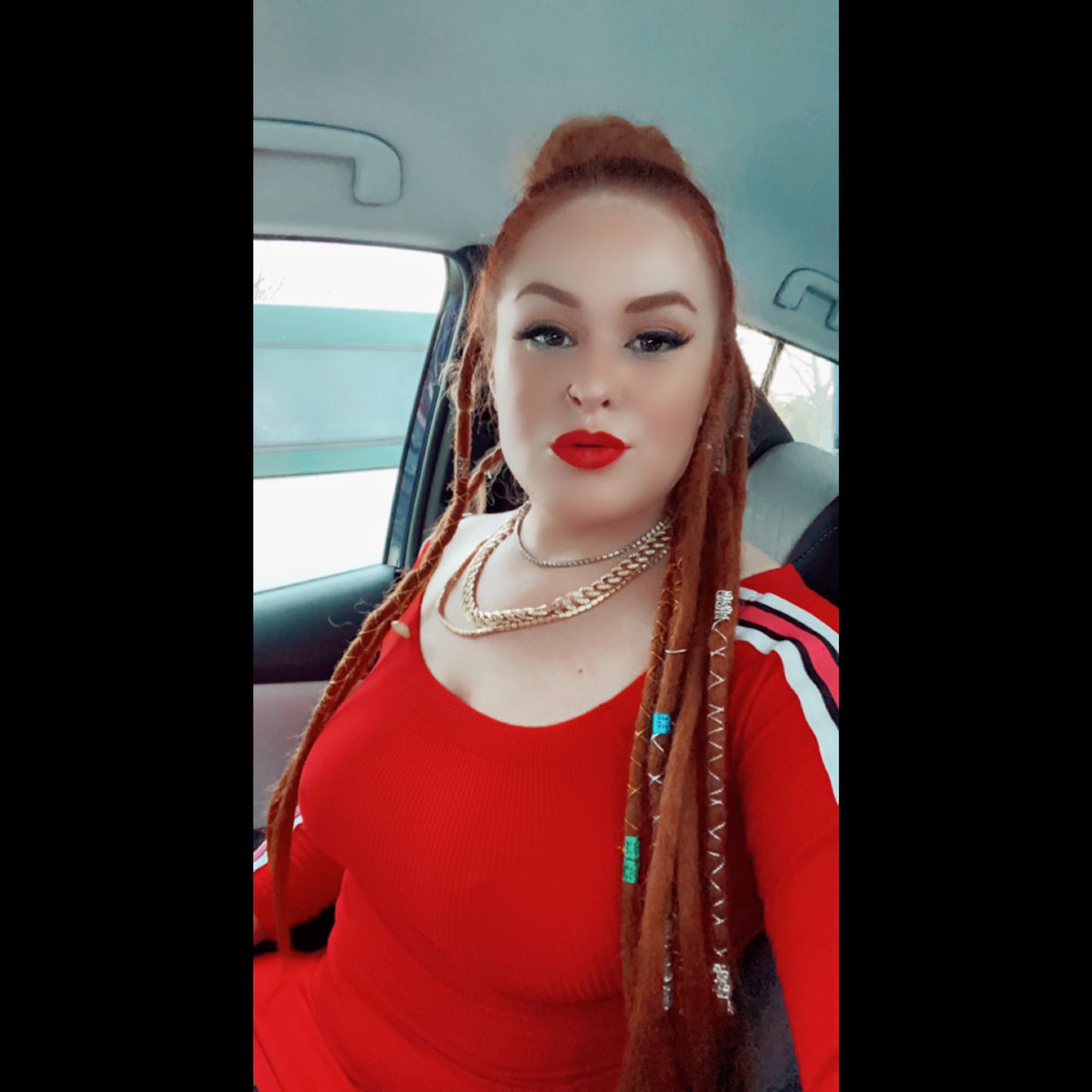 therealmissred's tweet photo. “&amp; if you wanna know if he loves you so it’s in his kiss” 💋 #red #redlips #redhair #reddreads #redfit #redded #therealmissred #rapper #life #queen #thehotspell #ep #dl #today https://t.co/NSShvAXzA8