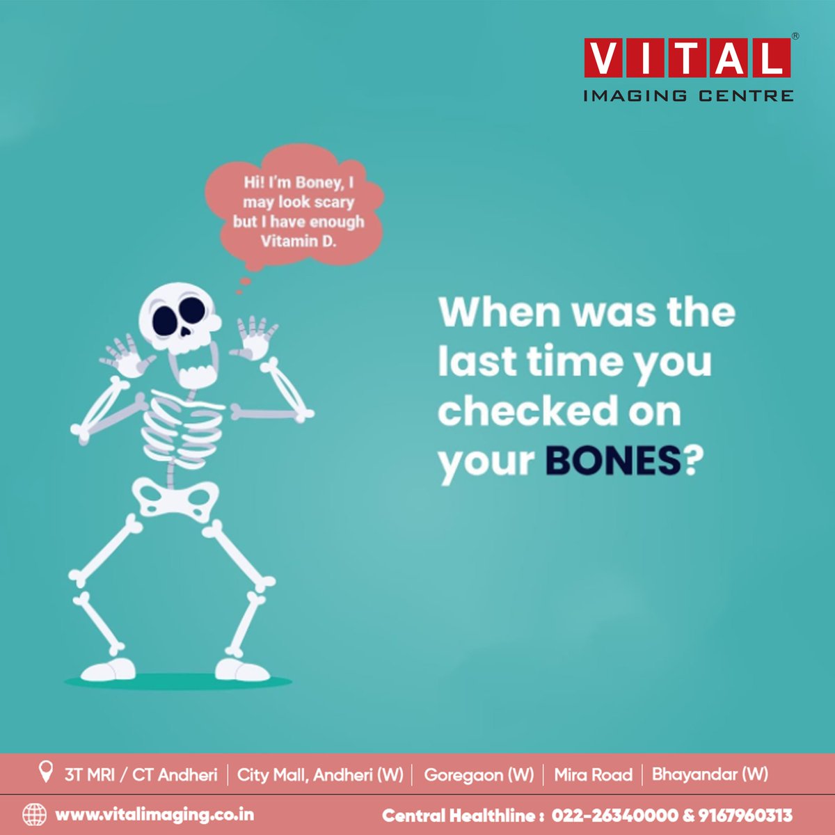 vital_imaging's tweet photo. Vitamin D along with calcium are the most important nutrients for healthier bones.

#vital #vitalimaging #ctscan #medicalscan #radiology #sonography #mri #mriscan #xrays #ultrasound #3TMR #pun https://t.co/pZyGN9ICfR
