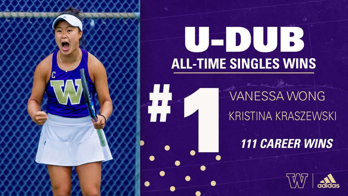 𝑻𝑯𝑬 𝑾𝑰𝑵𝑵𝑰𝑵𝑮𝑬𝑺𝑻 𝑯𝑼𝑺𝑲𝒀

Vanessa has joined UW Hall of Famer Kristina Kraszewski atop the Washington career wins list #111

#GoHuskies