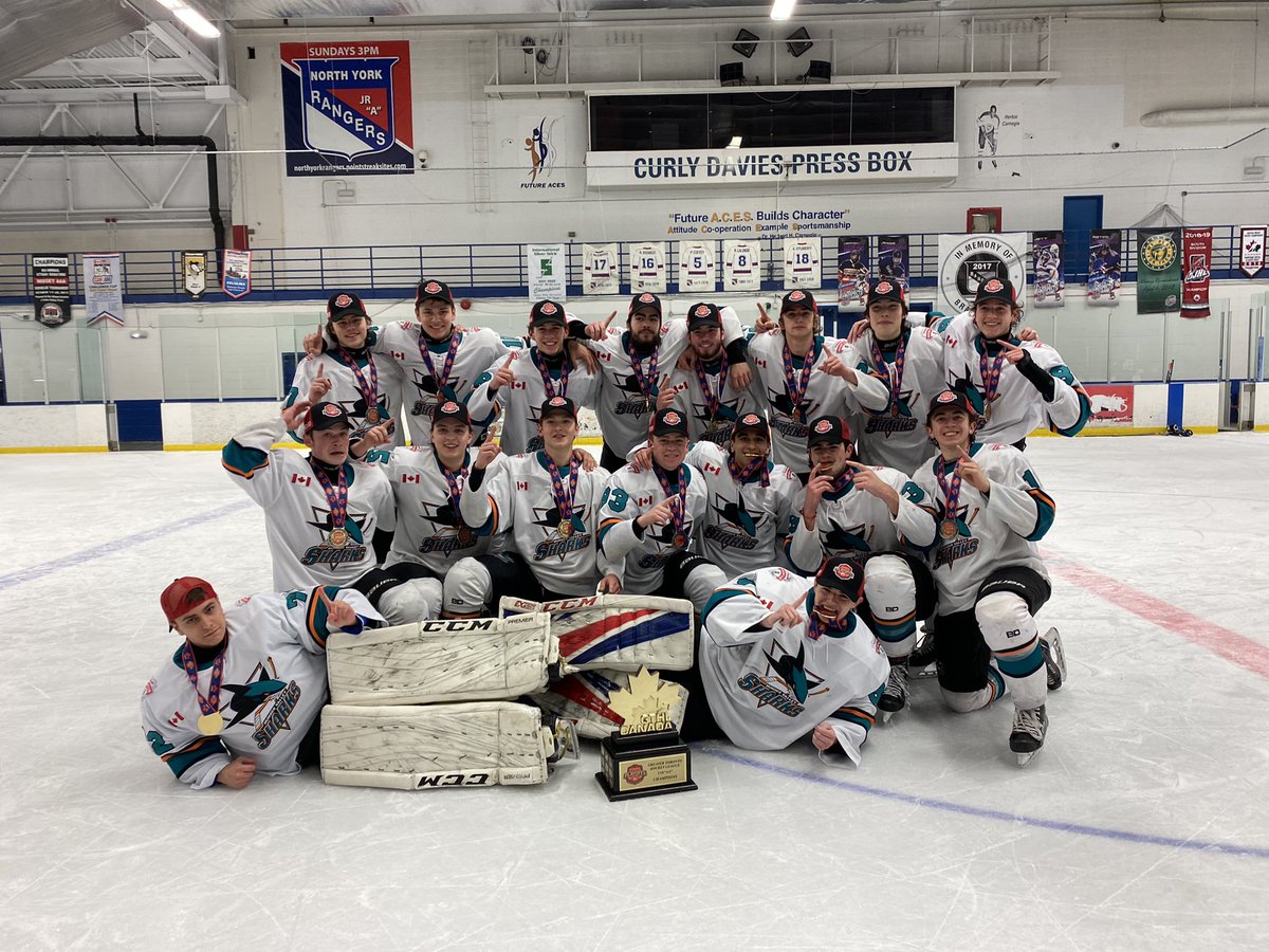 So honoured tonite to Crown the <a href="/HV_Sharks/">Humber Valley Sharks</a> the <a href="/GTHLHockey/">GTHL Hockey</a> U18AA Champions for the 2021/2022 season I will now travel with the Sharks to the <a href="/OHFHockey/">Ontario Hockey Federation</a> Championships hosted by <a href="/MarkhamWaxers/">MarkhamWaxers</a>