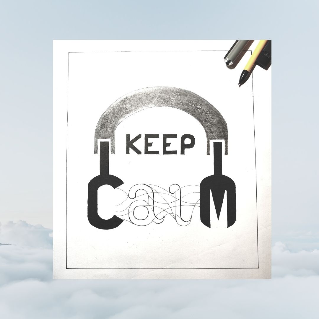 ShlokNikhil's tweet photo. Keep calm (and listen music)

#typography #caligraphy #handmade https://t.co/TQFFcK8CIG