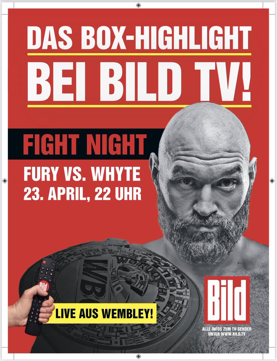 Noch größer geht nicht! BILD FIGHT NIGHT #furyvswhyte #wembley #bildmakesfightinggreatagain #bildtv