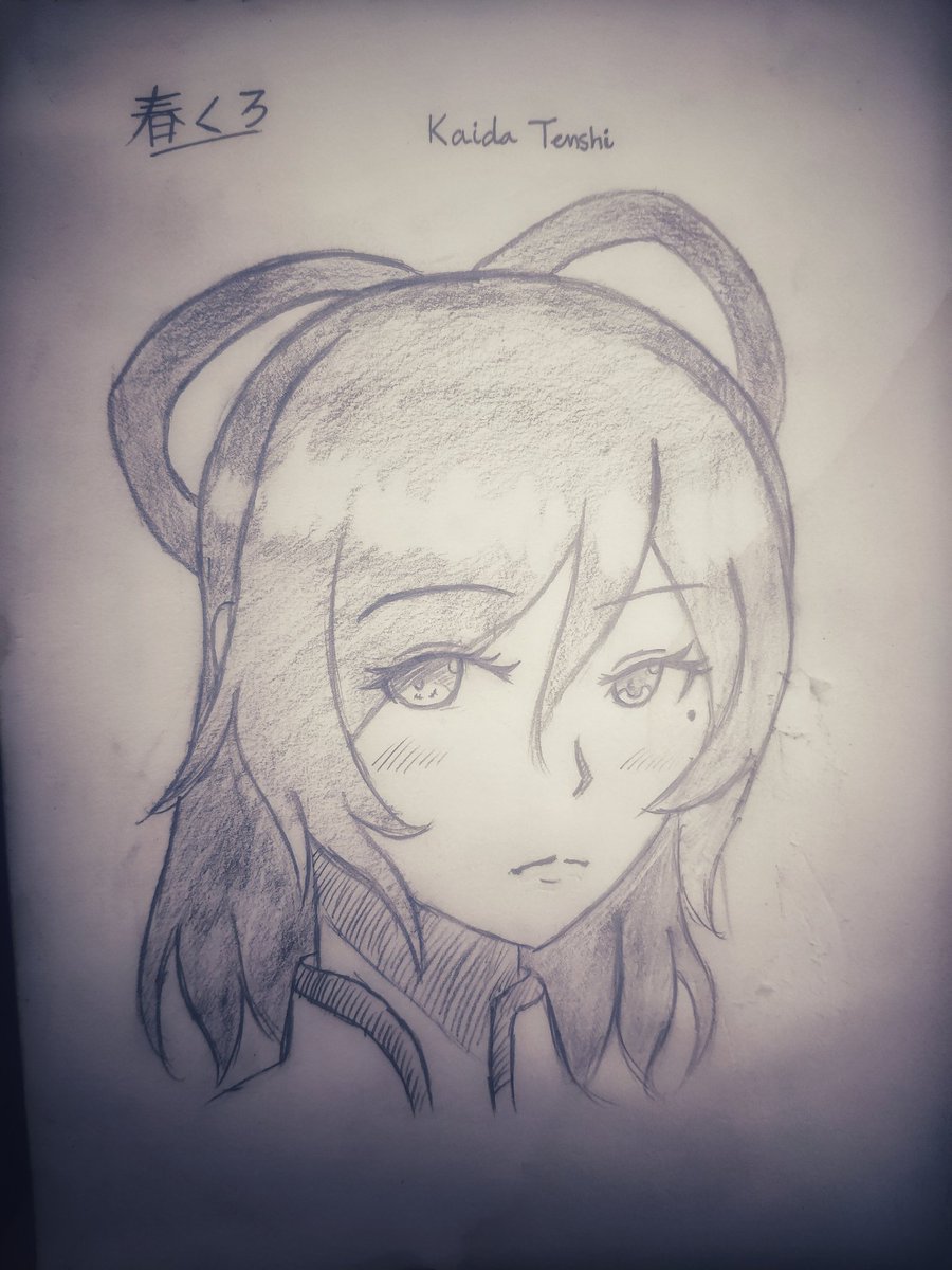 HaruKurohane's tweet photo. Slow day at work so I decided to do a 30mnts doodle of young @Kaida_Tenshi ~
#kaidART #HarukuroArt #traditionalart https://t.co/twrRQpZz0T