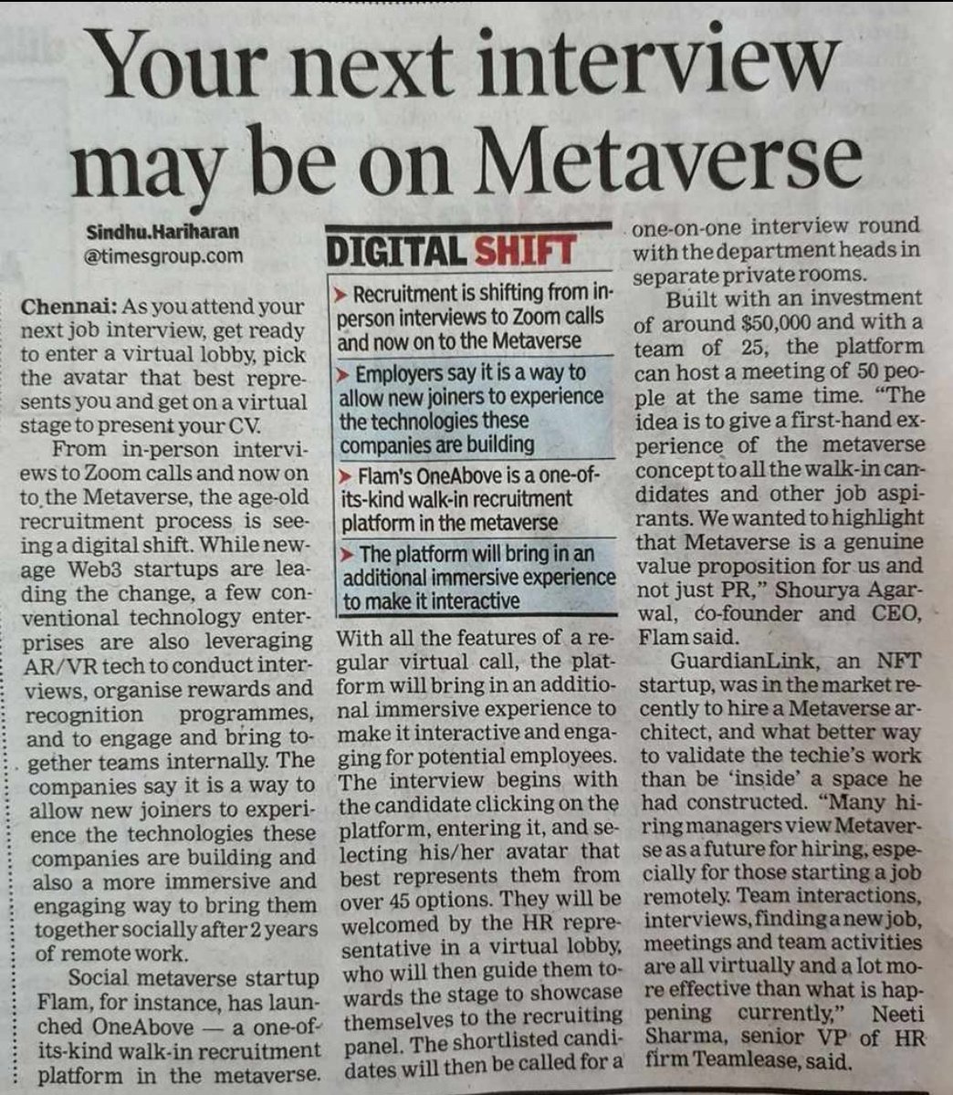 PushpendraTech's tweet photo. Your next interview may be on Metaverse.
#metaverse https://t.co/9noZXOCDxt