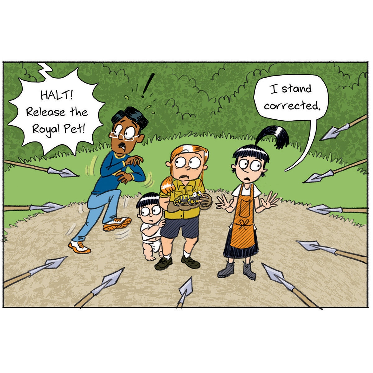 Jamesfoleybooks's tweet photo. Here's another snippet from SALLYMANDER, the comic I've got in this year's @TheSchoolMag. ⁠

Haven't our heroes heard of the 'Salamander Effect'?
⁠
@fremantlepress #STinkerInc #Sallymander #SallyTinker https://t.co/KyxpbJ6L8r