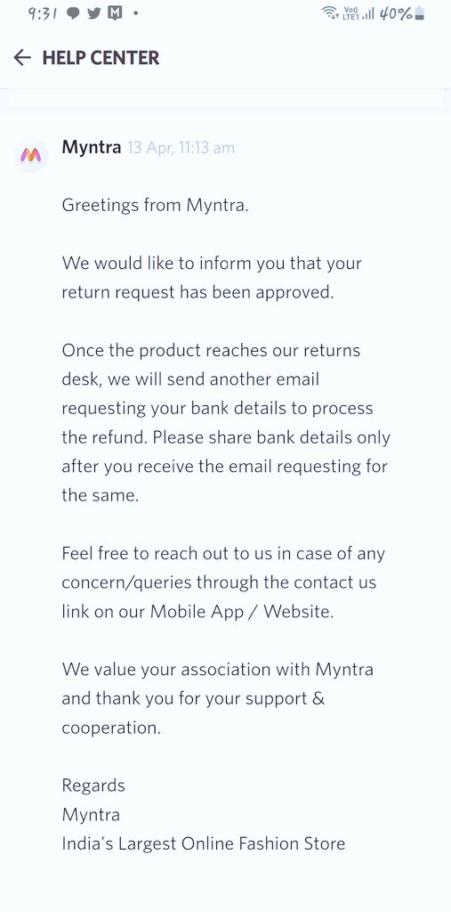 DeepakRovinson's tweet photo. @MyntraSupport https://t.co/7hlZHn1P1V
