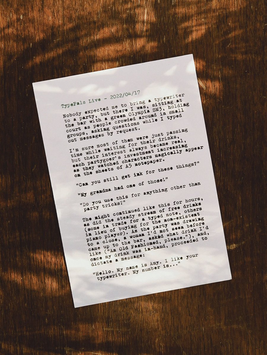 danrubin's tweet photo. Started a new A5 notepad today by writing a short story based on this week's Typewriter Club Live typing prompt (the beginning of the first sentence)✨ https://t.co/g8vyGOUNC2