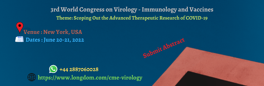 BellaMarck1's tweet photo. It is pleasure to invite all the Speakers to be participate in the 3rd World Congress on Virology-Immunology &amp; Vaccines which is going to be held during June 20-21, 2022 at New York, USA.
#Virologymeet #Immunologysummit #Vaccines #NewYork https://t.co/VTg6Wky1iP