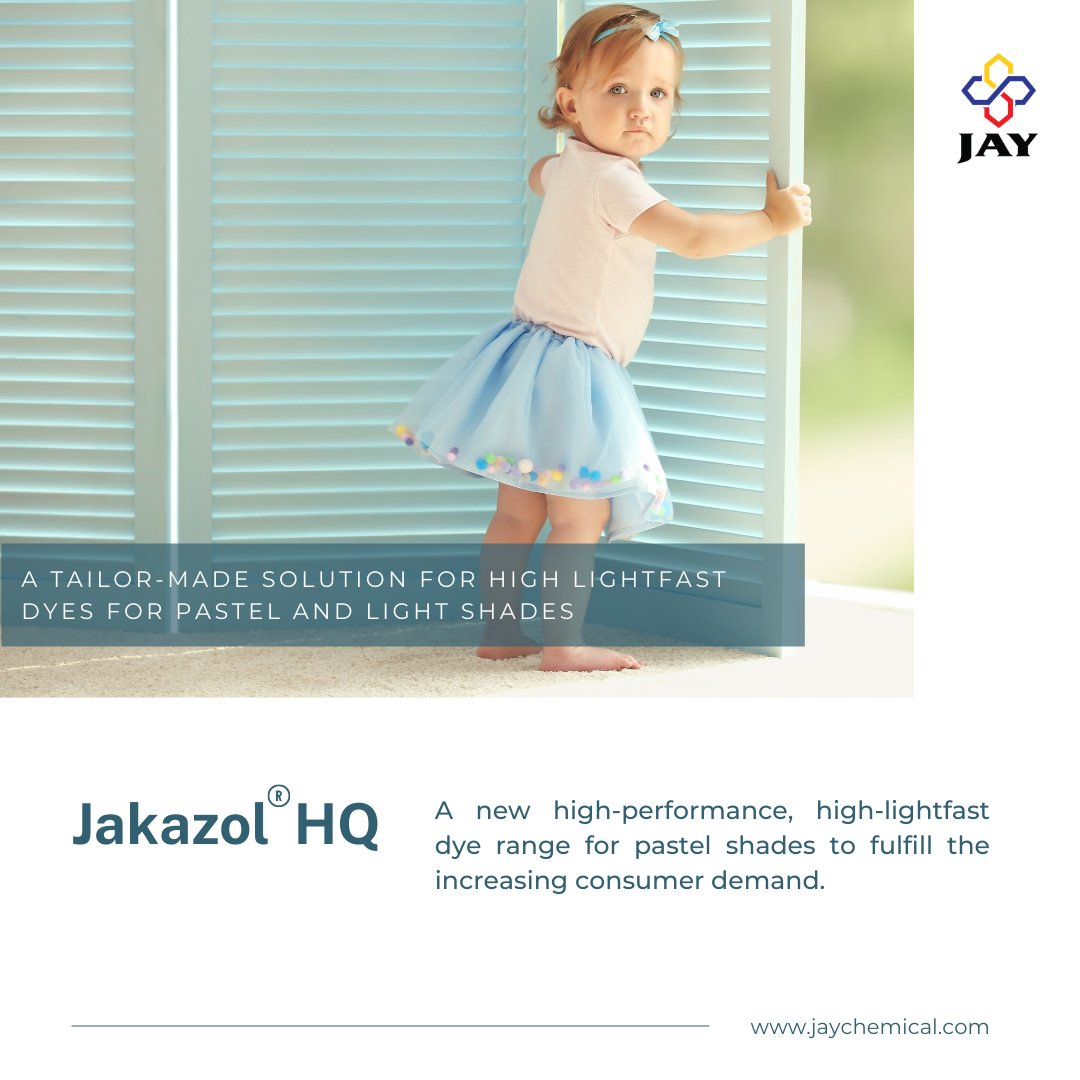 jcilindia's tweet image. JAKAZOL®HQ - High Light Fast Dyes.⬛🟨🟦🟥

#perspiration #washing #lightfastness #cotton #nylon #rubbing #shades #processes #solubility #bluer #brighter #darker #duller #greener #redder #yellower #whitedischarge #suitable #sustainability #sustainablesolutions #reactivedyes