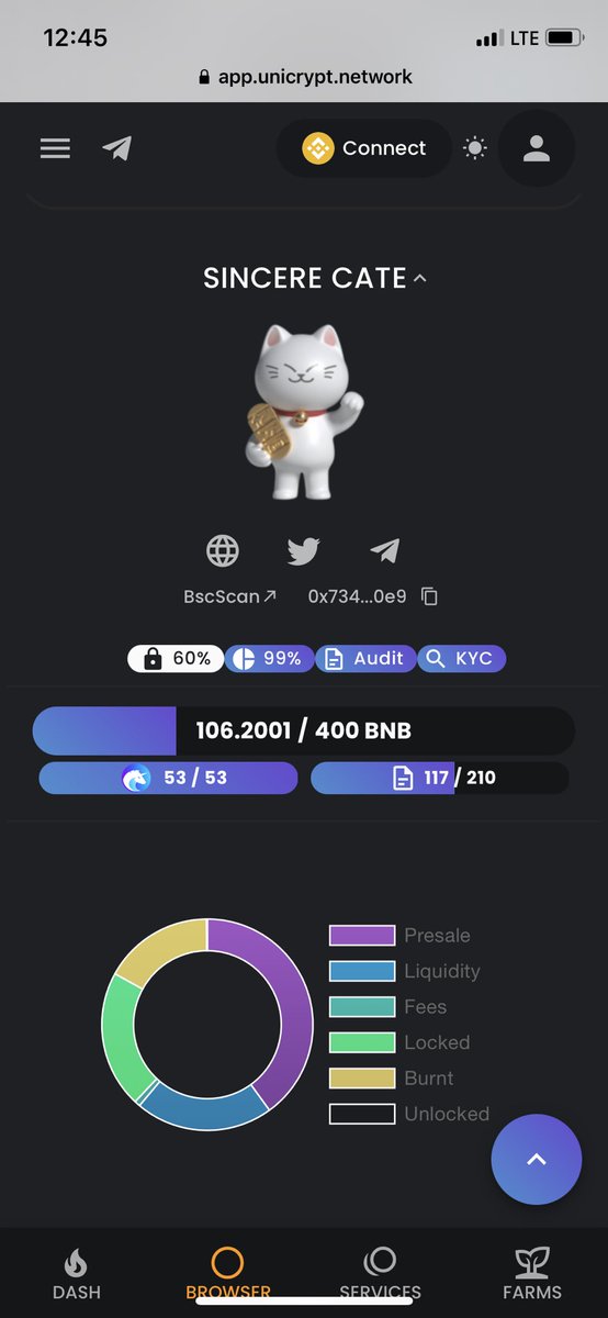 Whitelist and ILO event going on <a href="/SincereCate/">sincere cate</a> 

  ☑️ Audit done by Solidproof
  ☑️KYC completed
  ✅An Phat KYC completed
  ☑️ RENOUNCED

 app.unicrypt.network/amm/pancake-v2… #presale #X1000GEMS