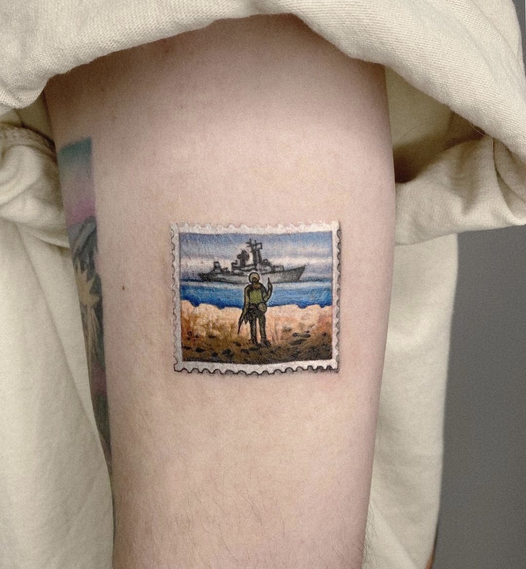 Postage stamps done by  1928 Tattoo Parlour Barcelona  Facebook