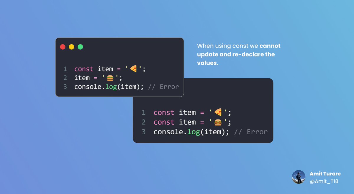 JavaScript has three types of variables var, let, and const. Here's ...