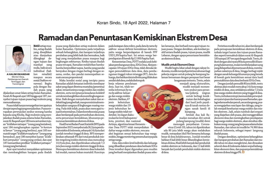 Ramadhan dan Penuntasan Kemiskinan Ekstrem Desa @jokowi @halimiskandarnu @budimuni98 @Kemendespdtt @malik_haramain @imansyukri @taufikmadjid71 @yusradaridesa @bpsdmkemendes @SukoyoKasekpro @tppkemendes @korprovsultra @tppisultra @TPPWakatobi