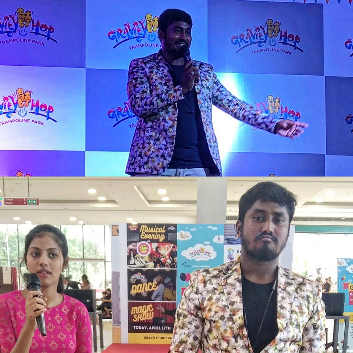 EntertainerArun's tweet photo. Yesterday #prozonemallcoimbatore gravity hop and trampoline park presents game carneval and Coimbatore fastival Event successfully completed thanks our MD sham sir and abilesh bro and our teams and co anchor @kasthuri_vj @EntertainerArun https://t.co/7fymvbJZK7