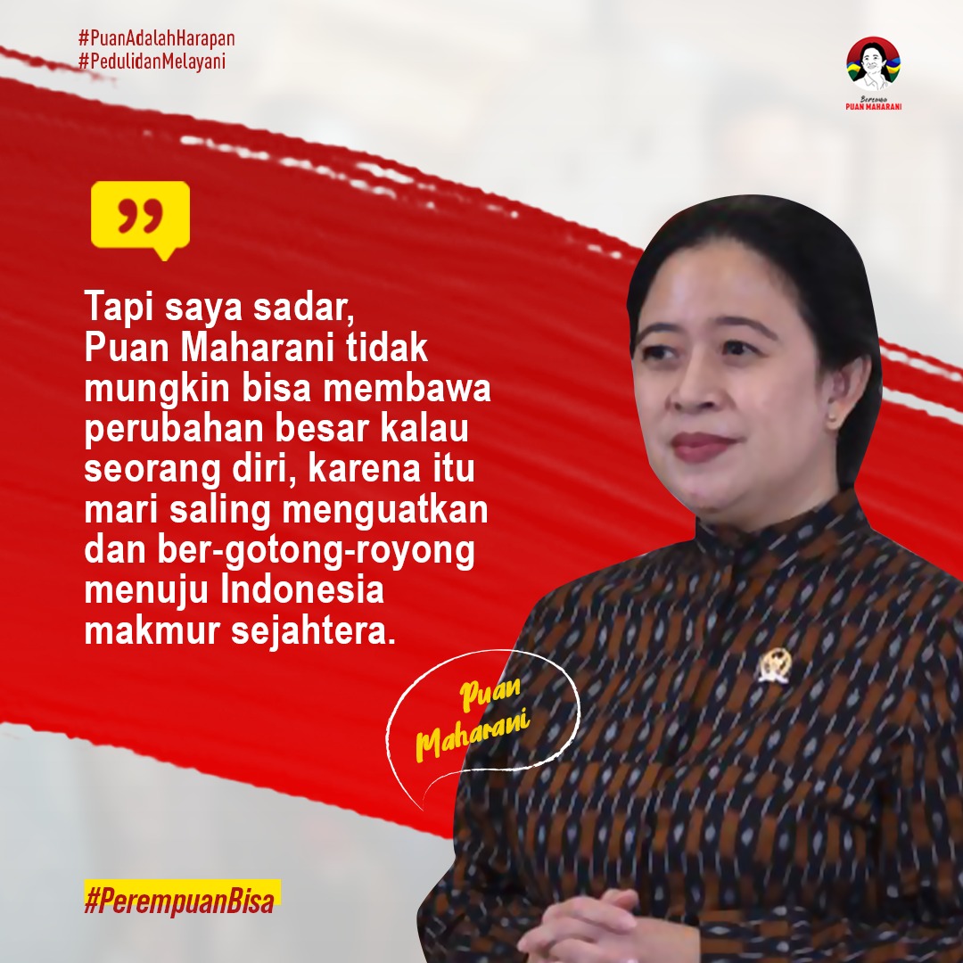 Vitahrz's tweet photo. Seperti yang dikatakan puan Maharani Yuk kita saling menguatkan dan bergotong royong agar Indonesia lebih maju dan makmur 
#PerempuanBisa
Puan Pahlawan UUTPKS https://t.co/t6CgW57b8J
