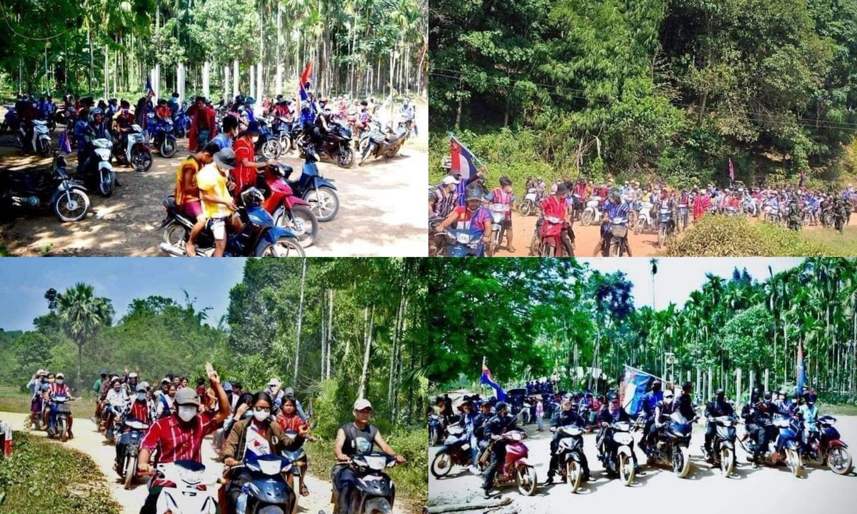 Anti-coup revolutionary motorcycle strike in Tanintharyi's Myeik Dist, Palaw Twp.  #2022Apr18Coup #HelpMyanmarIDPs #WhatsHappeningInMyanmar