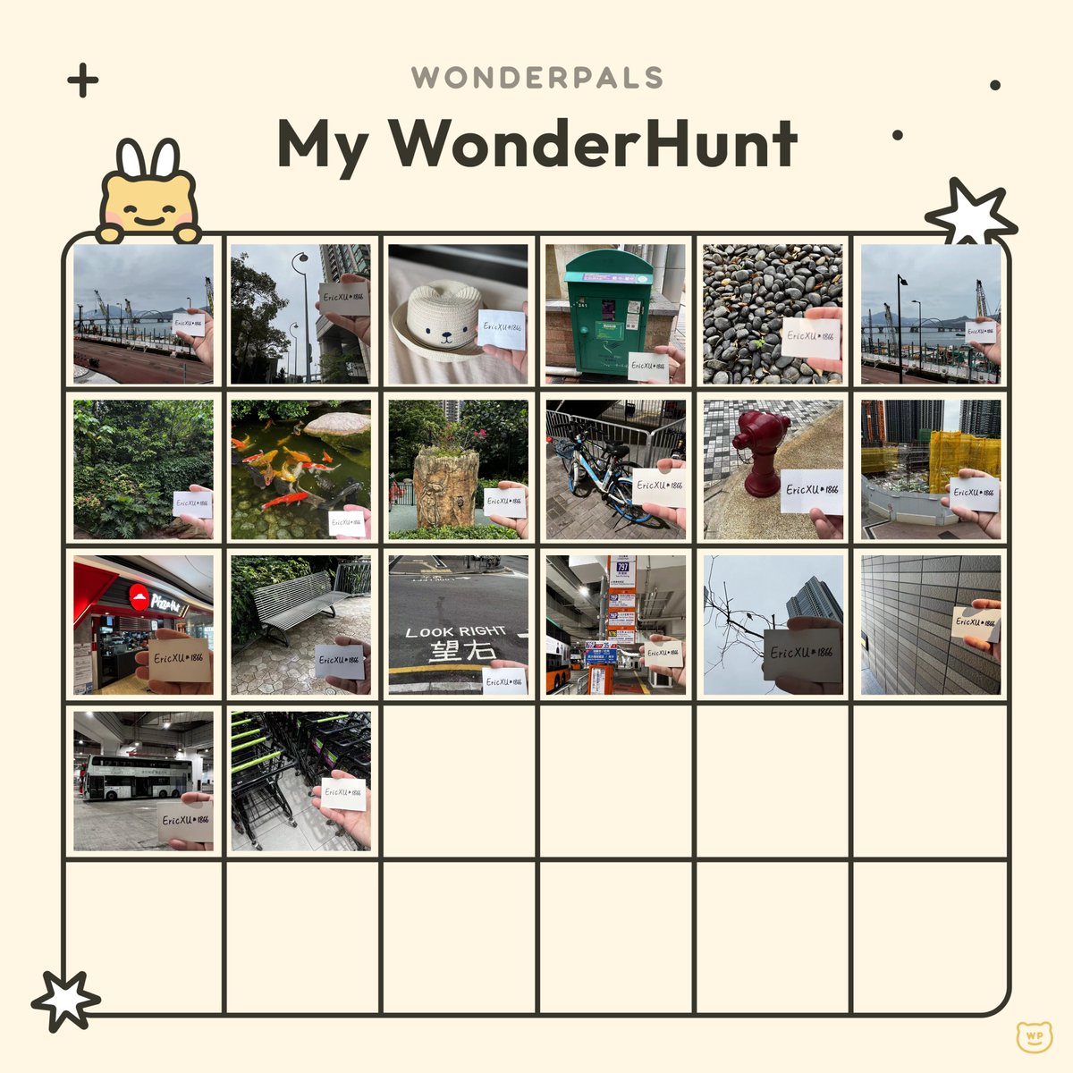 erichsu_eth's tweet photo. I've try my bests to go outside and hunt for these 20. Thanks @WonderPals for giving us such good and fun activity!
#WonderHunt https://t.co/Q1ZvThDRMK