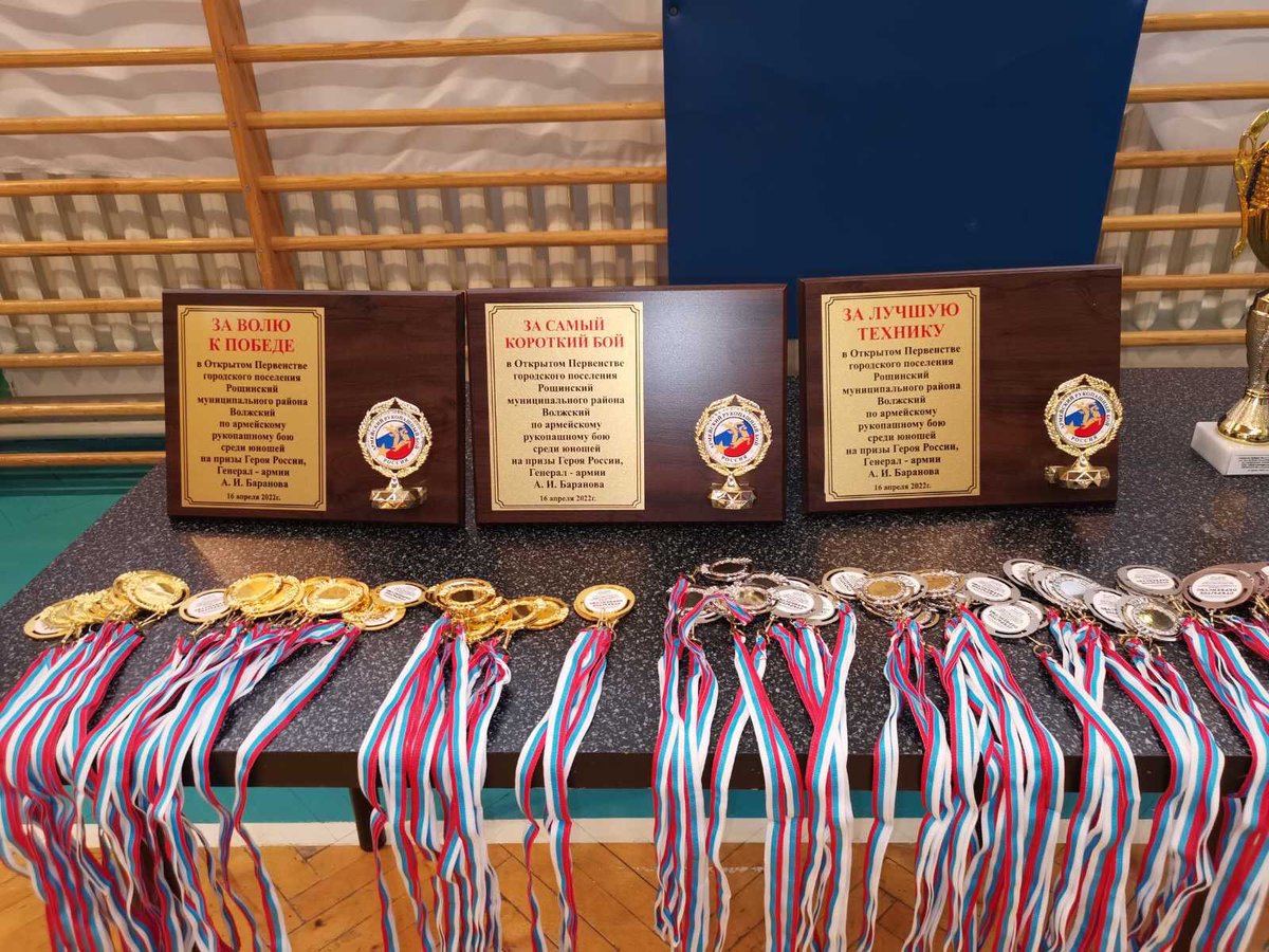 Открытое первенство пгт. Рощинский  по Армейскому рукопашному бою на призы Героя России, генерал армии Баранова А И.    16.04.2022
Команда пгт Рощинский воспитанники ДЮСШ Волжского района заняла почётное 3 место. Поздравляем!