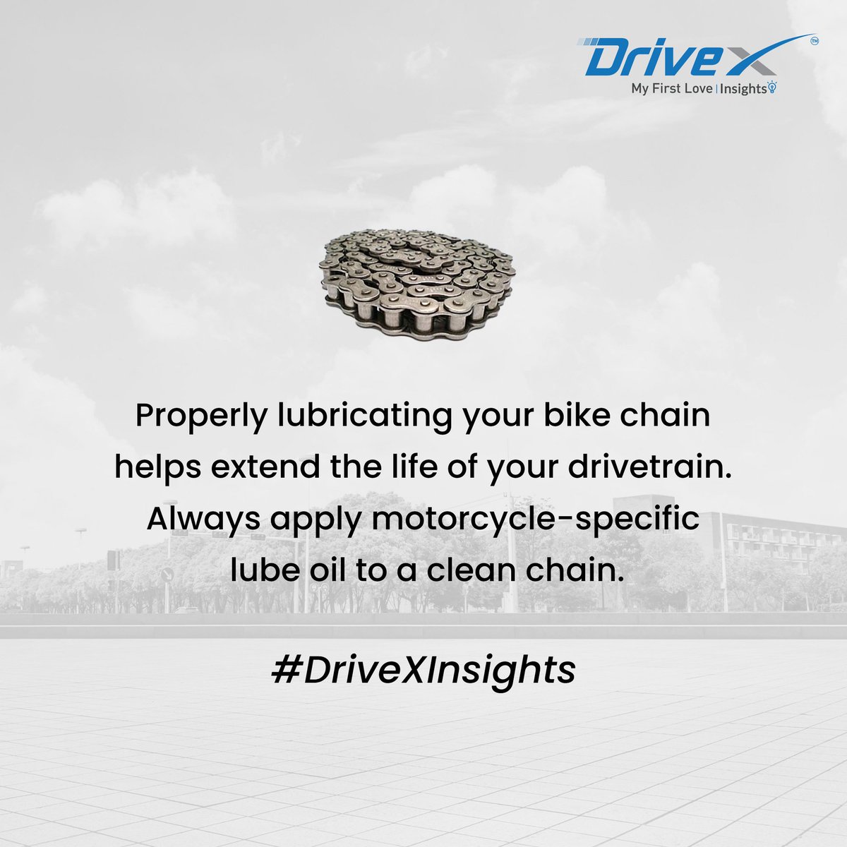 the_drivex's tweet image. Properly lubricating your bike chain helps extend the life of your drivetrain. Always apply motorcycle-specific lube oil to a clean chain.
#Drivex #BikeChain #LubeOil #DriveXInsights #BikeTips #MaintainanceTips