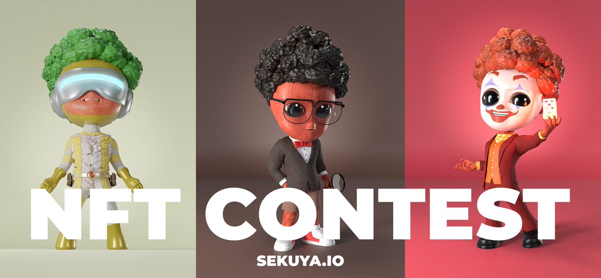 sekuyaofficial's tweet photo. 3 SEKUYA #NFT CONTEST!

What character you want to see in Sekuya Kingdom 10,000 NFTs? 👀🤔

1️⃣ Comment AMAP, NO LIMIT ENTRY
2️⃣ Use #SKUY hashtag, LIKE, RT!

3 Winners , Deadline 20 April 13.00 UTC!
Get creative, show us your crazy imagination and get 3 #SKUY R NFT!

#CryptoNews https://t.co/xx0B5zutA8