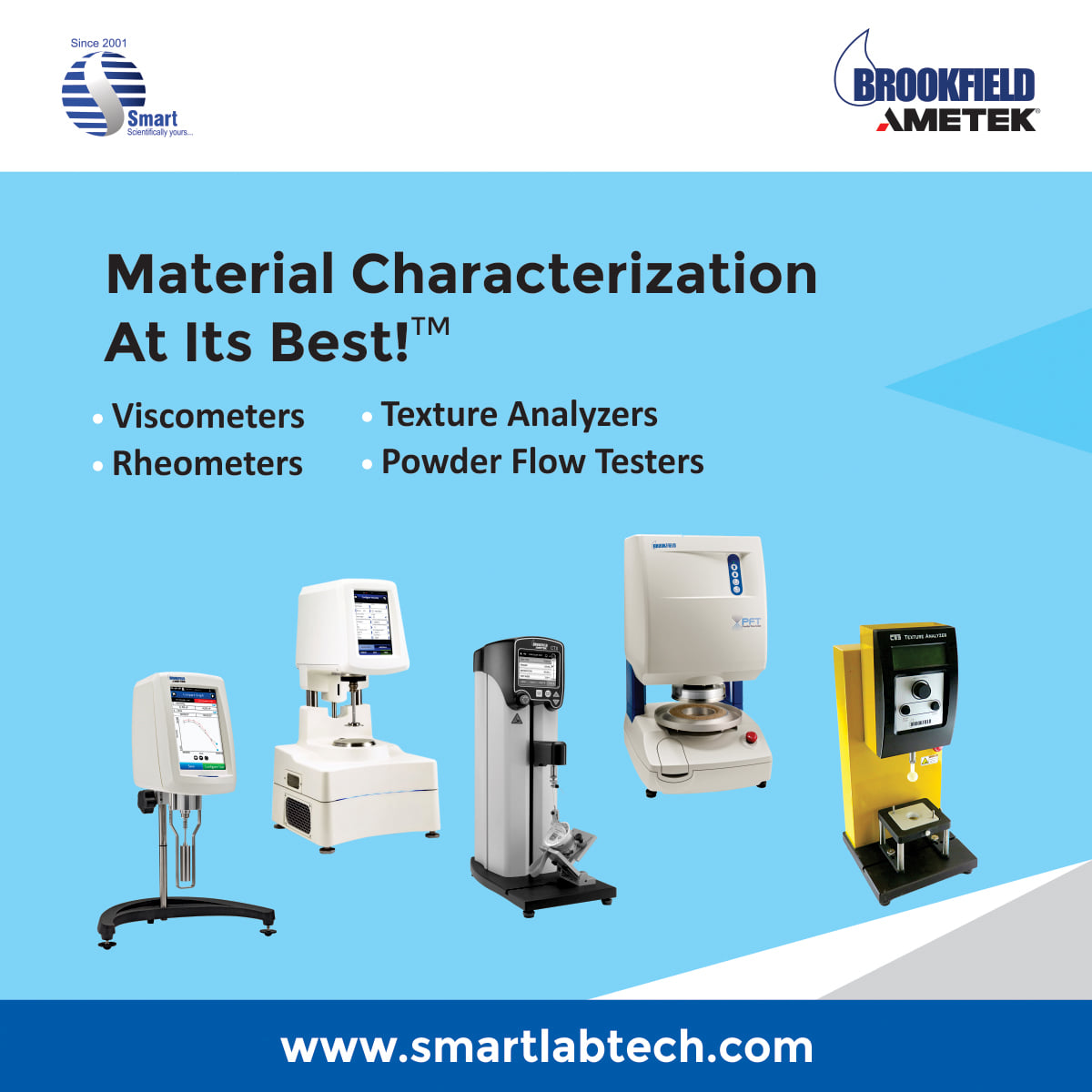 SmartLabTech2's tweet photo. Go beyond viscosity with AMETEK Brookfield! Brookfield has been considered the world standard in viscosity measurement and control for more than 85 years.
Visit us : https://t.co/hsurcPjACb
E-mail us:ebiz@smartlabtech.net
#viscometer #rheometer #textureanalyzer #powderflowtester https://t.co/bqjezrpVuC