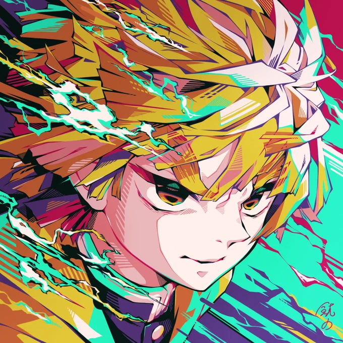 #鬼滅の刃 
我妻善逸
⚠️画像の転載・使用は禁止しております。
⚠️ Any use or reproduction of these illustrations is prohibited. 
