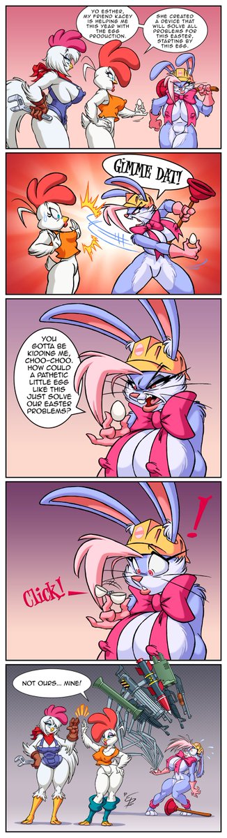 But the "meat &amp; potatoes" are certainlly the comics. Sometimes it's hard to fit them in my working schedule, but I try my best to bring silly gags in every Easter season, which also helps to develop this duo even further. 
