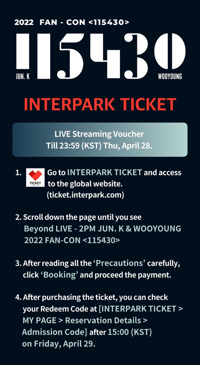 follow_2PM's tweet photo. [#BeyondLIVE]
2PM JUN. K &amp; 우영 2022 FAN-CON
<115430>

🎫 Beyond LIVE 티켓 오픈 (INTERPARK)
- KOR : https://t.co/yVnf5HObpL
- GLOBAL : https://t.co/AXIJE2PQbh (PC ONLY)

#2PM #투피엠
#JUN_K #준케이
#WOOYOUNG #우영 #장우영
#115430 #일일오사삼공
#115430_Beyond_LIVE https://t.co/KDZnD4Zhbh