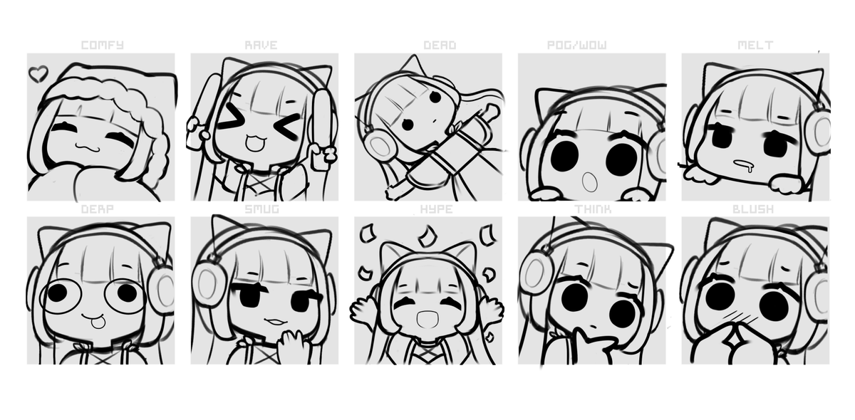 littobug's tweet photo. twitch emotes in progress!! which do you like best? 🤍 https://t.co/1gwAW1wL5Z