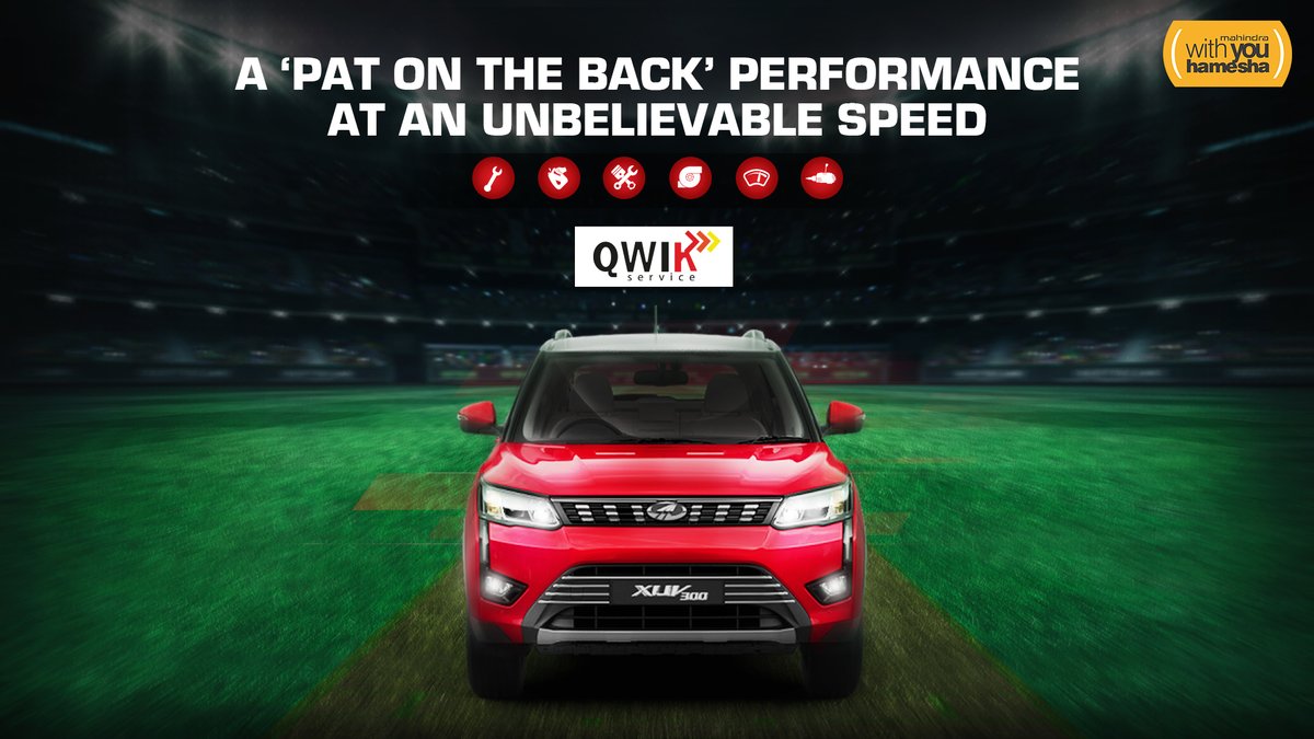 NBSMahindra's tweet photo. When it comes to being surprisingly quick, we understand what it takes! Our #QWIKService is not just fast, we make sure everything is timed to perfection. #SpeedExperts #WithYouHamesha https://t.co/oP7ZIrxs6s