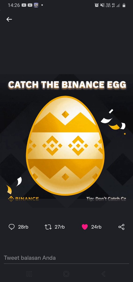 Ariwana78's tweet photo. Finally
#BinanceEggHunt https://t.co/UOhaHEtHvD