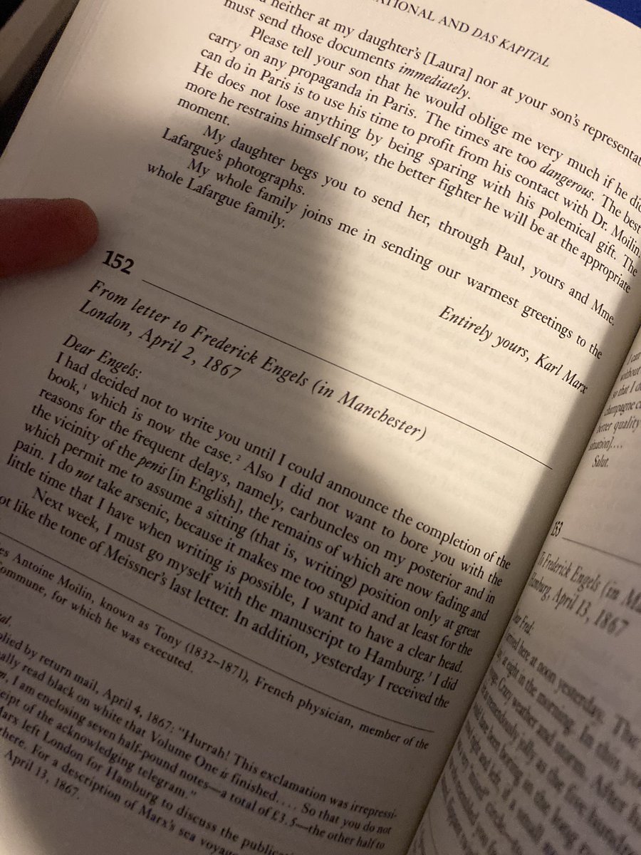 Me: “wow these letters have fascinating facts about Marx!”.                   The facts: “yeah Engels I finished Capital but I have boils all over my penis”