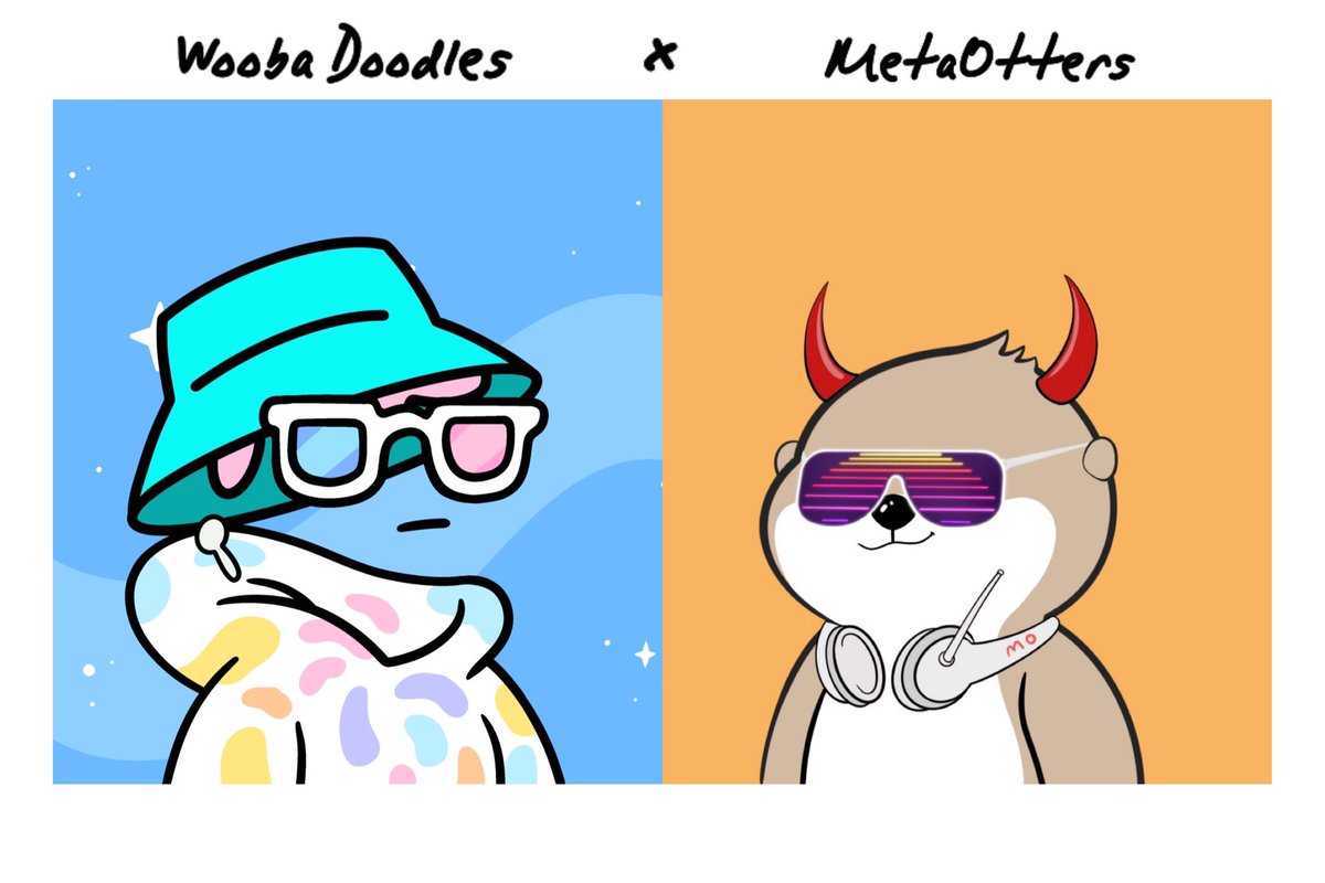 WoobaDoodles's tweet photo. ✨WL Giveaway ✨
🦸 Wooba Doodles x MetaOtters 🦦

🎁 10 WL Wooba Doodles
🎁 10 WL MetaOtters

✨ Follow @MetaOtters_NFT + @WoobaDoodles 
✨ RT + ❤️ + Tag 3 friends
✨ Join https://t.co/tDrPAerw34 + https://t.co/MEoX2icFEE

🕰 24 hrs 

#NFT #NFTGiveaway #NFTCommunity https://t.co/u3KjaY3MaY