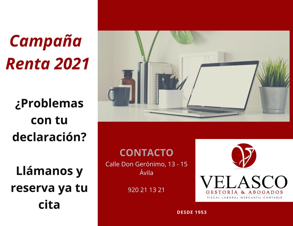 Llámanos y reserva ya tu cita para hacer tu declaración de #Renta2021
Ya sabes, estamos pasado el arco del Grande a la derecha!