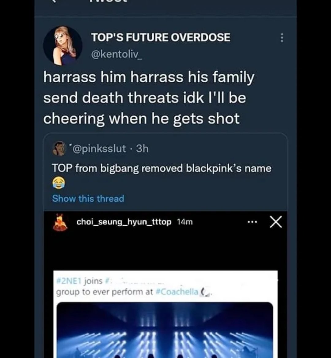 BigbangxKwon's tweet photo. Shameless fandom #Blinks #Blonks who tolerate this kind of things!!!!
#Bigbang #TOP #ProtectTOP
#VIPS #YG @YG_GlobalVIP https://t.co/0Ht6FIDKab