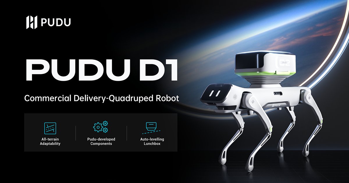 PuduRobotics's tweet photo. Pudu Robot 2.0 - PUDU D1

Commercial Delivery-Quadruped Robot

#PUDUD1 #PuduRobotics #PuduJourney #PuduSolutions #Hospitality #DeliveryRobot https://t.co/BpUmsqLPbH
