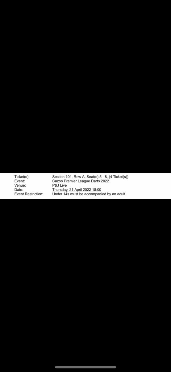Anyone after x4 tickets for the darts at The P&amp;J Live this Thursday? 💸
