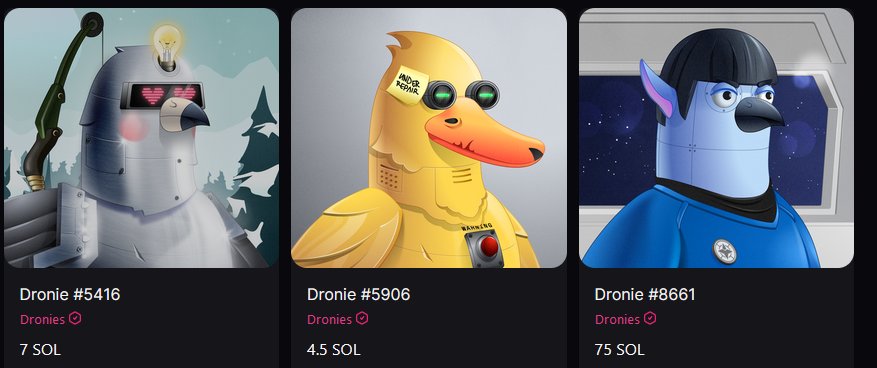 Manifold_Dr's tweet photo. Hey NFT fam,
Check out these Babies in #MagicEden . Feel free to make some offers and u ll never know ,i might accept if it s tempting!! At this Sol price it s really a good chance to buy them!#NFTCommunity #dronies #NFTs #SolanaNFT https://t.co/kbG23e4Cqc
