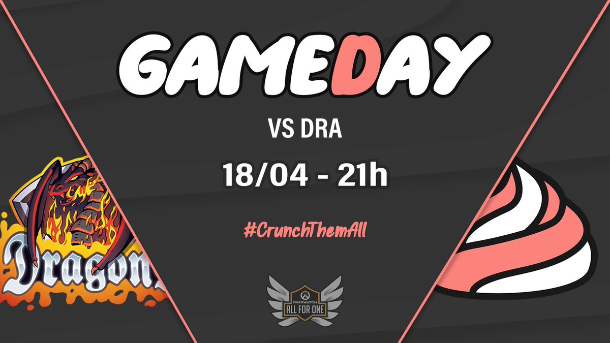🤜 GAMEDAY 🤛

▶️ VS @Dragons_OW Diesel ce soir à 21h !
🎙️ Pas de cast mais on vous tient au courant pour des potentiels streams 👀

Objectif finir premier de la poule 💪

#CrunchThemAll 🧁