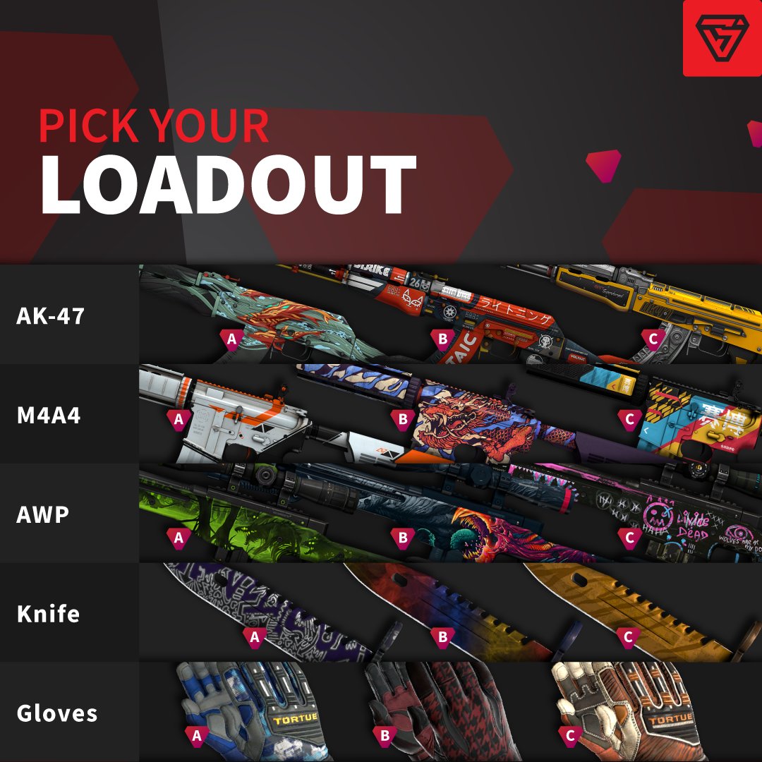 BitSkinsCom's tweet photo. Build your inventory 🧳

We'll go for... C, B, B, C, C https://t.co/eA7zggPPS7
