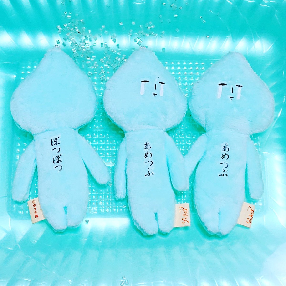 ゆきお あめつぶ 雨降り大好き☔ぽつぽつ雨降り、ともだちいっぱい嬉しいな🌧️ #雨降り