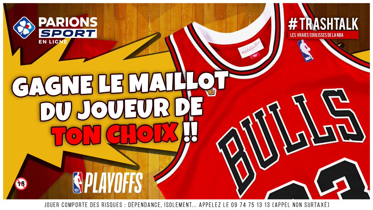 TrashTalk_fr's tweet image. 🎁 JEU-CONCOURS ! 🎁 

Pendant les Playoffs, TrashTalk et ParionsSport te font gagner 1 maillot différent CHAQUE LUNDI !! 😱

🚨 GAGNE LE MAILLOT DU JOUEUR DE TON CHOIX CHEZ LES BULLS ! 🚨

Pour participer :
1⃣ RT CE TWEET 
2⃣ FOLLOW @TRASHTALK_FR ET @PARIONSSPORT

(TAS LE 25/04)