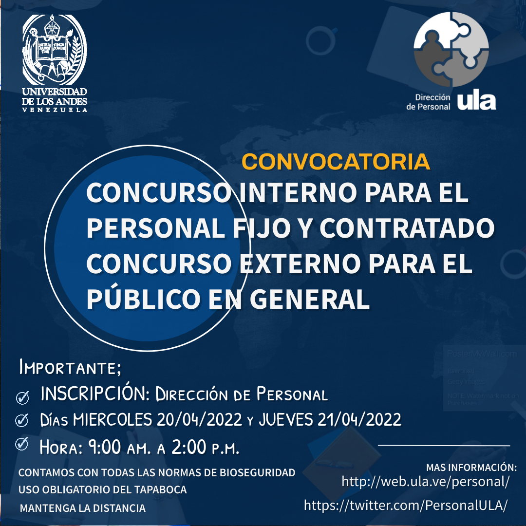 CONCURSOS INTERNOS PARA EL PERSONAL FIJO Y CONTRATADO CIRCULAR DP-0363-2022 #ULA #ULANOTICIAS #CONCURSO  tinyurl.com/ya873wc6